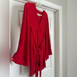 Red mini wrap dress